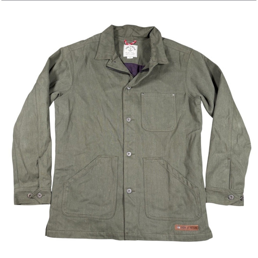Iron & Resin Blanket Lined Chore Work Jacket Made In USA Sz L Huckberry EUC